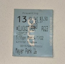 Clockstoppers Movie Ticket Stub Opening Week Nickelodeon Sci Fi Film 4/1/2002 picture