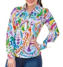 Lauren Ralph Lauren Petite PS Paisley Button-Down Long Sleeve Collared Shirt picture