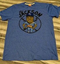 Homage Mens Bo Jackson Kansas City Royals Graphic Crew Neck Tee Blue Size Medium picture
