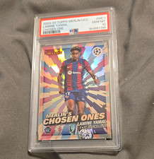 Topps 2023-24 Merlin UCC Lamine Yamal Merlin's Chosen Ones MC-1 RC PSA 10 picture