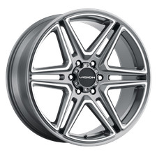 Vision Street-Designs 476 Wedge 24x9.5 6x135 +30 Gunmetal Machined Face Wheel picture