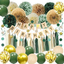 Green Birthday Decorations for Women,Happy Birthday Party Decorations,Happy Birt picture