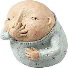 Funny Boy Holding Nose Statue : Quirky Resin Boys Bathroom Decor for Shelf Deskt picture