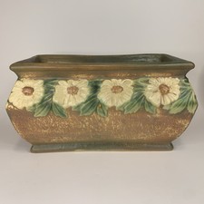 Antique 1922 Roseville Dahlrose Pottery Rectangular Window Box Planter 375-10 picture
