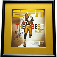 Marshall Faulk signed St Louis Rams 2005 ESPN Magazine cover custom framed JSA picture