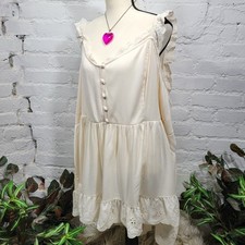 Torrid Womens 5 Ivory Gauze Lace Button Front Boho Festival Blouse New with Tags picture