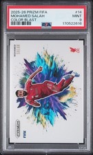 2025-2026 Panini Prizm Fifa Color Blast #14 Mohamed Salah PSA 9 picture