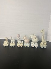 Precious Moments 1985 Birthday Train Lot 6 Pc Baby Animals Enesco Vintage picture