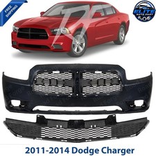 Front Bumper Cover Fascia & Grille Assembly Kit For 2011-2014 Dodge Charger picture