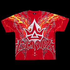 Civil Regime WWE Rey Fenix Red Graphic T-Shirt Yellow White picture