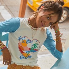 BILLABONG SINCERELY JULES Scenic Pastime Tee XS Graphic Retro Inspired Cotton picture