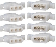 Molex Connector Lot, 4 Matched Sets, (3-Circuits) w/18-24 AWG .062