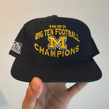 Vintage 1992 Michigan Wolverines Big Ten Football Champions Promo SnapBack Hat picture