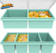 Silicone Soup Freezer Molds with Lids 2 Cup & 1 Cup Combo Soup Container picture