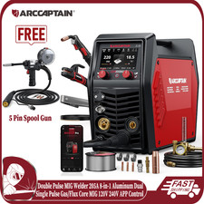 ARCCAPTAIN MIG205DP Double Pulse MIG Welder 8in1 Aluminum Welding with Spool Gun picture