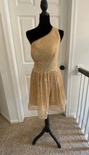 NEW Size 12 Gold Sequin “Lead the Fashion” Cocktail Dress, HOCO, Prom picture