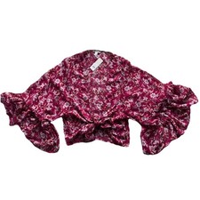 Mi Ami by Francesca's Women's Wide Bell Sleeve Shirt Red Floral One Size NEW $46 picture
