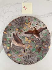 Vintage Gien Rambouillet Plate WOODCOCK French Faience Hunting Scene 10