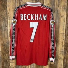 Manchester United 1999-00 Home Soccer Long Sleeve Jersey BECKHAM #7 Umbro picture
