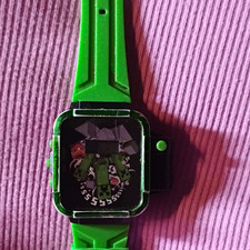 Accutime Minecraft Kids Digital LED Quartz Wristwatch Green Plastic Strap picture