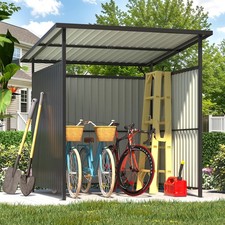 6x6 ft Hardtop Grill Gazebo Semi-Enclosed Outdoor Shelter, Alloy Steel Dark Grey picture