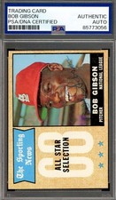 Bob Gibson PSA DNA Vintage Signed 1968 Topps All Star Autograph picture