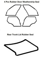 For BMW E28 5 SERIES Door + Trunk Rubber Weatherstrip Seal Set 5 Pcs 1981-1988 picture