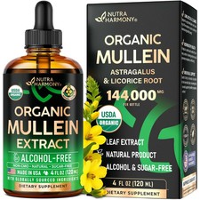 Mullein Drops for Lungs - USDA Organic Liquid - Mullein Leaf Extract Supplement picture
