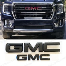 2021-2026 GMC Yukon Yukon XL GM Front & Rear All Black Emblem Kit 84729912 picture