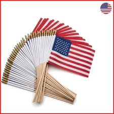 4x6 Inch American Flags on Sticks - Ideal for Memorial Day and School Events picture