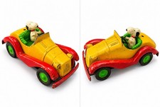 Vintage Aviva Snoopy Peanuts Toy Car Hong Kong ©1958 1965 Yellow Red picture