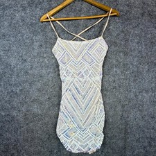 Bling Sequin Mini Dress Womens 2 Party Clubwear NYE HOCO Sparkle Shein Bae picture