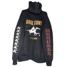 Vintage 2008 Anal C*nt AxCx Hoodie Size XL/XXL Repulsion Cannibal Corpse Revenge picture