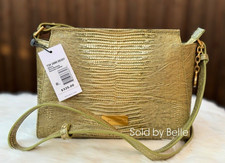 NWT Brahmin Hillary Olive Bachata Lizard Skin Scale Green Crossbody Bag $325 picture