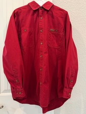 Carhartt Men's Red Long Sleeve Button-Up Shirt picture