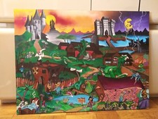 Graffiti Dreamland - 4 x 5 ft - Bronx Artist MAKE$ 1997 - Vintage Original picture