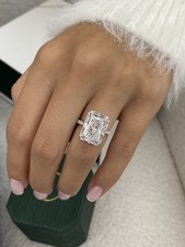 14K White Gold Accented Ring E VVS2 Lab Created Diamond IGI 4.3ct Dainty Rare picture