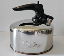 Paul Rever Ware VTG 1801 Whistling Tea Kettle Pot Copper Bottom 1 Qt CU05e China picture
