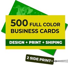 500 Custom Business Card Printing including FREE CUSTOM DESIGN & PRINT 2 Sided picture