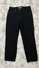 Good American Good Girlfriend Black Denim Jeans Straight Leg Fit Size 2/26 picture