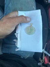 vintage rare white jade pendant  with 14k gold( great condition)beautiful detail picture