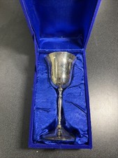 Vintage Judaica Silver Tone Kiddush Cup Star of David  Judaica-Case picture