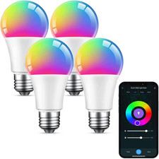 Gosund Smart Bulbs 4-Pack – A19 RGB+White WiFi LED, Alexa/Google, Dimmable picture