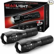 Gearlight S1000 LED Tactical Flashlight [2-PACK] - High Lumen, Zoomable, 5 Modes picture