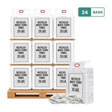 Recycled White Terry Towel Cleaning Rags - Bulk Cotton Shop Towels in Bags picture