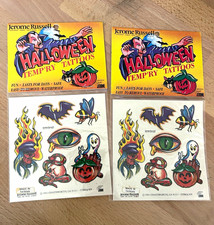 Vintage Jerome Russell Halloween Temporary Tattoos Sheets Lot of 2 picture