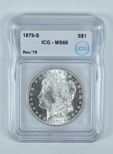 1879-S Morgan Silver Dollar Reverse Of 79 MS66 ICG picture