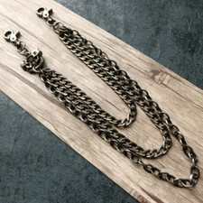 Vintage Long Strong Leash Biker Trucker Key Jean Heavy Wallet Chain Skull Bullet picture