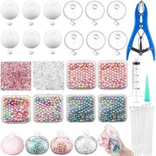 Simgoing 12 Set DIY Stress Ball Making Kit 12 Skins Empty Balls Beads Tool picture