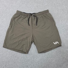 RVCA Sport Mens Yogger Stretch Training Shorts Olive Green Size Large picture